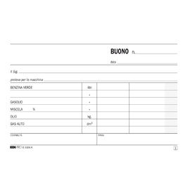 BLOCCO PRELIEVO CARBURANTE - 50-50 FOGLI AUTORICALCANTI - 9,9 X 17CM - EDIPRO 52034