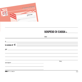 BLOCCO SOSPESO DI CASSA - 50 FOGLI 2 COPIE AUTORICALCANTI - 10 X 17CM - EDIPRO 67277