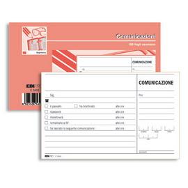 BLOCCO COMUNICAZIONI TELEFONICHE - USO MANO - 9,9 X 17CM - 100 FOGLI - EDIPRO 51158