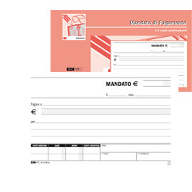 BLOCCO MANDATO DI PAGAMENTO E5736A - 9,9 X 17CM - 100 FOGLI - EDIPRO 65605