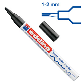 PENNARELLO PERMANENTE A VERNICE EDDING 751 NERO PUNTA 1-2 mm 27563