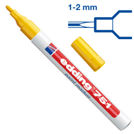 PENNARELLO PERMANENTE A VERNICE EDDING 751 GIALLO PUNTA 1-2 mm 48576