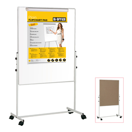 LAVAGNA DUO A DOPPIA SUPERFICIE (BIANCA-SUGHERO) - 120X150 CM - BI-OFFICE 83321