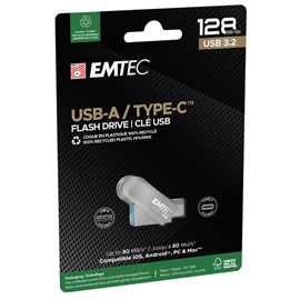 EMTEC - MEMORIA DUAL USB3.2 TO TYPE-C - 128GB - ECMMD128GD283 EMTMD128GD283