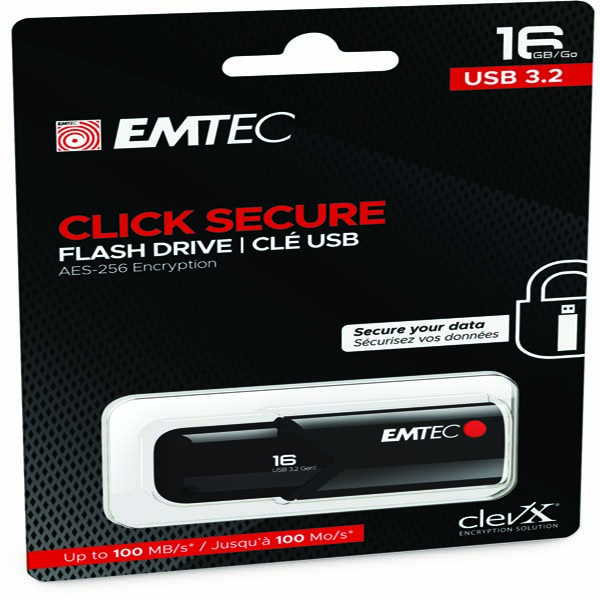 EMTEC - MEMORIA USB B120 CLICKSECURE - ECMMD16GB123 - 16 GB EMTD16GB123