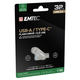 EMTEC - MEMORIA DUAL USB3.2 TO TYPE-C - 32GB - ECMMD32GD283 EMTMD32GD283
