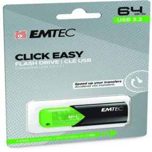 EMTEC - MEMORIA USB B110 USB 3.2 CLICKEASY - VERDE - ECMMD64GB113 - 64 GB EMTD64GB113