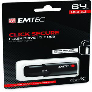 EMTEC - MEMORIA USB B120 CLICKSECURE - ECMMD64GB123 - 64 GB EMTD64GB123