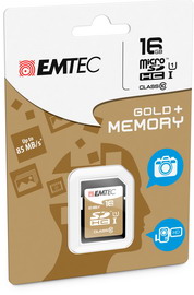 EMTEC - SDHC CLASS 10 GOLD + - ECMSD16GHC10GP - 16GB EMTSD16GHC10GP