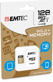 EMTEC - MICRO SDXC CLASS 10 GOLD + CON ADATTATORE - ECMSDM128GXC10GP - 128GB EMTM128GXC10GP