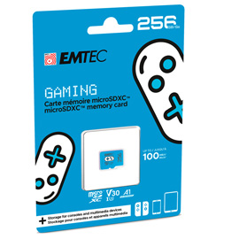 EMTEC MSD 256GB UHS-I U3 V30 A1 GAMING BLU EMTSDM256GXCU3