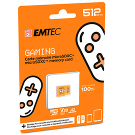 EMTEC MSD 512GB UHS I U3 V30 A2 GAMING ARANCIONE EMTSDM512GXCU3