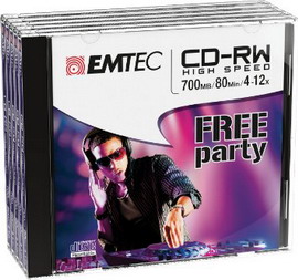EMTEC - CD-RW - ECOCRW80512JC - 80MIN-700MB EMTCRW80512JC