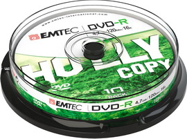 EMTEC - DVD-R - REGISTRABILE - ECOVR471016CB - 4,7GB - CONF. 10 PZ EMTVR471016CB