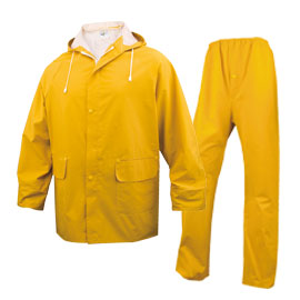 COMPLETO IMPERMEABILE EN304 - GIACCA + PANTALONE - POLIESTERE-PVC - TAGLIA L - GIALLO - DELTAPLUS 73746