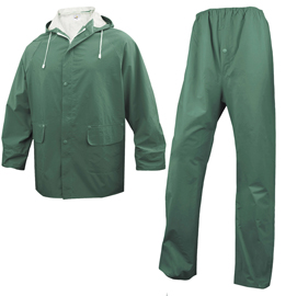 COMPLETO IMPERMEABILE EN304 - GIACCA + PANTALONE - POLIESTERE-PVC - TAGLIA M - VERDE - DELTAPLUS 79068