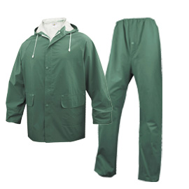 COMPLETO IMPERMEABILE EN304 - GIACCA + PANTALONE - POLIESTERE-PVC - TAGLIA XL - VERDE - DELTAPLUS 73749