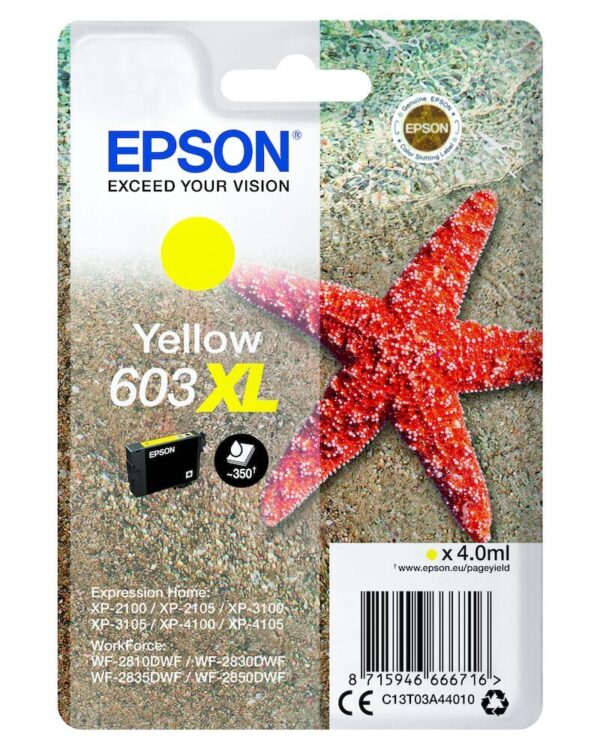INK-JET EPSON GIALLO XP2100 n. 603XL STELLA MARINA EPST03A44010