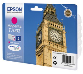 TANICA INCHIOSTRO A PIGMENTI MAGENTA EPSON DURABRITE L WORKFORCE PRO 4015-4025-4525-4595 800 PAG. EPST70334010