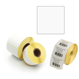ETICHETTE PER TRASFERIMENTO TERMICO DIRETTO - 100X100 MM - 1 PISTA - PRINTEX - ROTOLO DA 500 PEZZI 87082