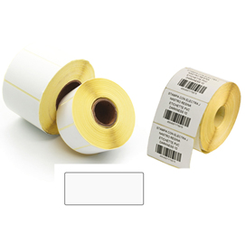 ETICHETTE PER TRASFERIMENTO TERMICO DIRETTO - 40X21 MM - 2 PISTE - PRINTEX - ROTOLO DA 5000 PEZZI 87073