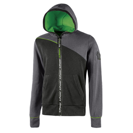 FELPA JUPITER - CON CAPPUCCIO - TAGLIA M - GRIGIO/VERDE - U-POWER 94216