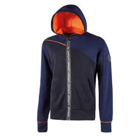 FELPA JUPITER - CON CAPPUCCIO - TAGLIA L - BLU/ARANCIONE - U-POWER 94213