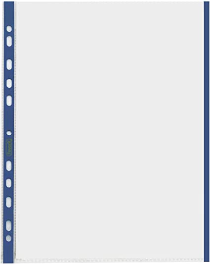 10 BUSTE FORATE 21x29.7cm C-BANDA COLORE AZZURRO 01-0165 47357