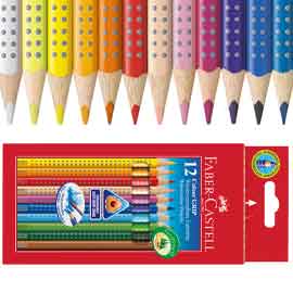 AST.CART.12MAT ACQUAREL COL COLOUR GRIP FABER CASTELL 112412 93085