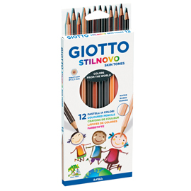 PASTELLI COLORATI STILNOVO SKIN TONES - DIAMETRO MINA 3,3 MM - GIOTTO - ASTUCCIO 12 PEZZI 100060