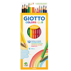 PASTELLI COLORATI COLORS 3.0 - DIAMETRO MINA 3 MM - GIOTTO - ASTUCCIO 12 PEZZI 100061