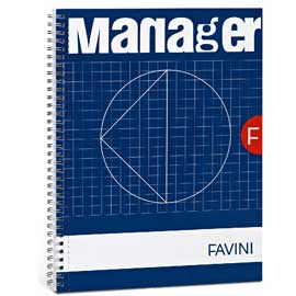 BLOCCO NOTES SPIRALMANAGER 10MM QUADRI A4 80FG. FAVINI 53818