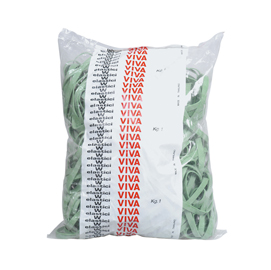 ELASTICI FETTUCCIA - D 10 CM - VERDE - VIVA - SACCO DA 1 KG 34152