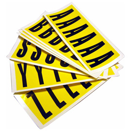 LETTERE ADESIVE DA A A Z - 90 X 38 MM - 6 ET/FG - 26 FOGLI - NERO/GIALLO - BEAVERSWOOD - CONF. 156 ETICHETTE 98335