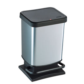 CESTINO ""PASO"" 20 LT C-PED. IN PPL METALIZZATO silver-red ROTHO" 64307"