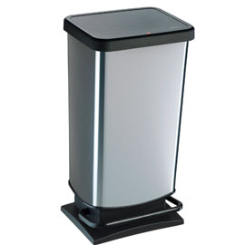 CESTINO ""PASO"" 40 LT C-PED. IN PPL METALIZZATO silver-red ROTHO" 64308"