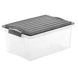 CONTENITORE COMPACT - 39,5X27,5X27 CM - A4 - 19 L - PPL - COPERCHIO NERO - TRASPARENTE - ROTHO 79673