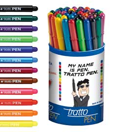 PENNARELLO TRATTO PEN CF. 50  COLORI METAL ASS.TI FILA 72079