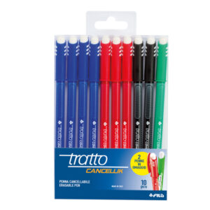 ASTUCCIO PENNE A SFERA CANCELLABILE CANCELLIK- PUNTA 1,0MM - 10 COLORI ASSORTITI  - TRATTO - CONF. 10 PEZZI 80150