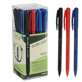 PENNA SFERA TRATTO UNO GREEN - PUNTA MEDIA 1 MM - COLORI ASSORTITI - TRATTO - CONF. 24 PEZZI 93507