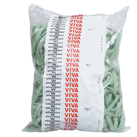 ELASTICI FETTUCCIA - D 15 CM - VERDE - VIVA - SACCO DA 1 KG 34160