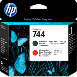 HP - TESTINA - 744 - NERO OPACO / ROSSO CROMATICO - F9J88A - 6ML CAD HPF9J88A
