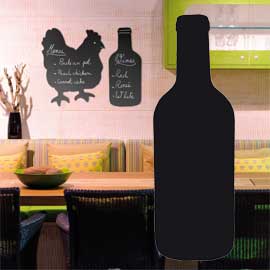 LAVAGNA DA PARETE SILHOUETTE - 49,5X19,5 CM - FORMA BOTTIGLIA - NERO - SECURIT 71667