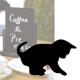 LAVAGNA DA PARETE SILHOUETTE - 45,5X29 CM - FORMA GATTO - NERO - SECURIT 74541