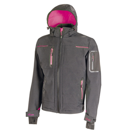 GIACCA SOFTSHELL DONNA SPACE LADY - TAGLIA M - GRIGIO/FUCSIA - U-POWER 97982