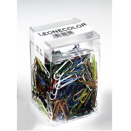 FERMAGLI COLORATI METALLIZZATI N.4 - LUNGHEZZA 32 MM - COLORI ASSORTITI - MOLHO LEONE - BARATTOLO DA 250 FERMAGLI 49767
