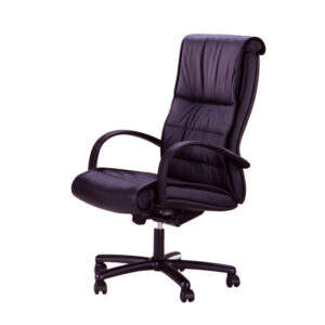 POLTRONA DIREZIONALE GEMINI PY - PELLE - CON RUOTE E BRACCIOLI - NERO - UNISIT 50374