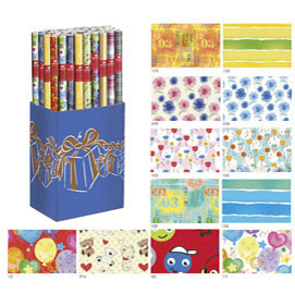 CARTA REGALO - 2 M X 70 CM - FANTASIE ASSORTITE - REX SADOCH - ESPOSITORE 50 ROTOLI 88316