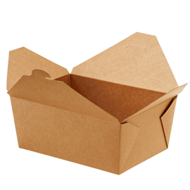 CONTENITORI RETTANGOLARI DA ASPORTO - 21 X 16 X 9 CM - CARTA KRAFT/PE - AVANA - LEONE - CONF. 40 PEZZI 96599