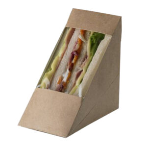 SCATOLE PER SANDWICH STREET FOOD IN CARTA KRAFT - 12,3 X 7,2 X 12,3 CM - LEONE - CONF. 100 PEZZI 91383